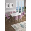 Hanah Home Set Trpezarijski sto i 6 stolica Han, Roze-beli