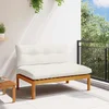 vidaXL Srednji kavč Naravna in krem bela 120 x 80 x 82 cm Akacijev les