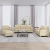 4-dijelni set sofa s jastucima krem od tkanine