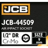 JCB Udarnika nastavka 1/2 9 mm 6-krakasti Cr-Mo VILIČASTI ključ