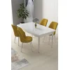 Hanah Home Set Trpezarijski sto i 4 stolice Nil, Žuto-beli