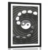 Plakat s paspartujem harmonični Jin in Jang - 30x45 black
