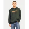 JACK & JONES Majica JJALVIS temno zelena / temno oranžna / bela