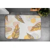 tulup.si Kopalniška preproga Rumeni listi 90x60 cm Bela in siva