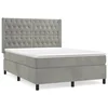 Vidaxl Box spring postelja z vzmetnico svetlo siva 140x200 cm žamet