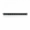 Razdelilec 48cm 10xEuro C13 ALU UPS Digitus črno/siv