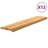 Gazišta stepenice 12 kom svjetlosmeđi 120x25x2 cm masivna hrast