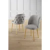 Hanah Home set trpezarijskih stolica Axle 2 kom, siva tkanina Babyface, zlatne metalne noge