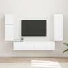 Set TV komoda 4 kom. Visoki sjaj bijela Konstruirano drvo