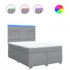 Vidaxl Box spring postelja z vzmetnico svetlo siva 140x200 cm blago