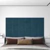 vidaXL Stenska glavna postelja 12 pcs Modra 30 x 15 cm Žamet