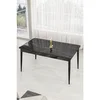 Hanah Home trpezarijski sto Pir, 130 × 80 cm, ploča u dekoru crnog mermera, crne noge