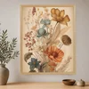 WallXpert uramljena slika na platnu Cc-D-Ah-1008, buket suvog cveća u boho tonovima, 45 x 60 cm
