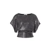 ABOUT YOU Bluza Elsa črna/srebrna