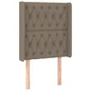 Vidaxl Vzglavje z ušesi taupe 83x16x118/128 cm blago