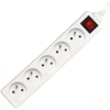 PremiumCord white 2 m extension cord 230V, 5 sockets + switch