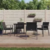 Vrtne stolice s jastucima 4 kom crne 56,5x57x83 cm poliratan