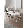 HANAH HOME Rasklopivi trpezarijski sto i stolice (7 delova) Exve White Cappuccino