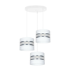 Luster na sajli CORAL 3xE27/60W/230V beli/hrom, prečnik 45 cm