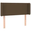 Vidaxl Vzglavje z ušesi temno rjavo 103x16x78/88 cm blago