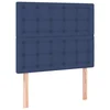 Vidaxl Vzglavje postelje modro 100x5x118/128 cm blago