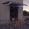 vidaXL Ročna tenda s solarnimi LED lučkami 4,5 x 3 m