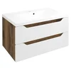 SAPHO Elegantna Kopalniška Omarica WAVE 80cm - Bela/Dub Collingwood