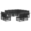 Set vanjskih sofa 11 pcs Crna i tamno siva Poliester