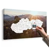 Slika na pluti zemljevid Slovaške z ozadjem gora - 90x60 peg