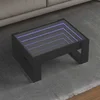Stolić za kavu s beskonačnim LED svjetlima crni 70x53x30 cm