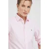 Bombažna srajca Polo Ralph Lauren ženska, roza barva