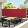 vidaXL Zložljiva stranska tenda za teraso 140x600 cm rdeča