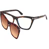 Tom Ford Ženski okvir za dioptrijske naočare Blue block CLIP ON Okviri 0FT5971-B 5254, Smeđi