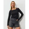 Sinsay - Bluza sa dodatkom viskoze i slojevitim izrezom - steel blue