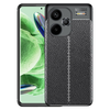 Eleganten gel ovitek Elite Guard z usnjeno teksturo in zaščito robov za Xiaomi Redmi Note 13 Pro Plus 5G - obsidian black
