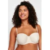 Trendyol Curve Beige Ribbed Strapless Bra