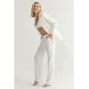 Trendyol White Linen Look Wide Leg/Wide Leg Woven Trousers