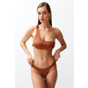 Trendyol Brown Gathered Brazilian Bikini Bottom