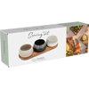 Excellent Houseware Komplet 3 skodelic za prigrizke s servirno desko