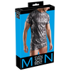 Svenjoyment Metallic Silver Pattern Shirt Black Short Sleeve L 21620241721