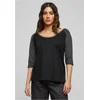 Womens 3/4 contrast raglan t-shirt black/charcoal