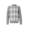 Lyle & Scott Pulover Argyle svetlo siva/bela