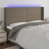 Vidaxl vidaXL Vzglavje postelje z LED svetlobo sivo-rjavo 183x16x118/128 cm blago