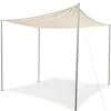 Kvadratno senčno jadro 2,5 x 2,5 m dihajoča tenda iz HDPE 185 g/m2 z anti-UV zaščito, D-obroči iz nerjavnega jekla 304 in okrepljenimi robovi za vrt, teraso, balkon ali kampiranje bela