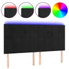 Vidaxl LED posteljno vzglavje črno 180x5x118/128 cm žamet