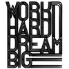 Wallxpert Zidna dekoracija Work Hard Dream Big 2, 46x55cm, Crna