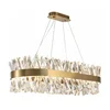 Amsterdam – Kristalni lestenec 3 LED barve, podolgovata 80 cm brušena medenina