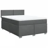 vidaXL vidaXL Box spring postelja z vzmetnico temno siva 140x200 cm blago, (21307151)