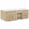 vidaXL Loft posteljni okvir s predalom z vrati 3 pcs Sonoma hrast
