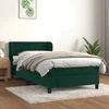 Vidaxl Box spring postelja z vzmetnico temno zelena 100x200 cm žamet